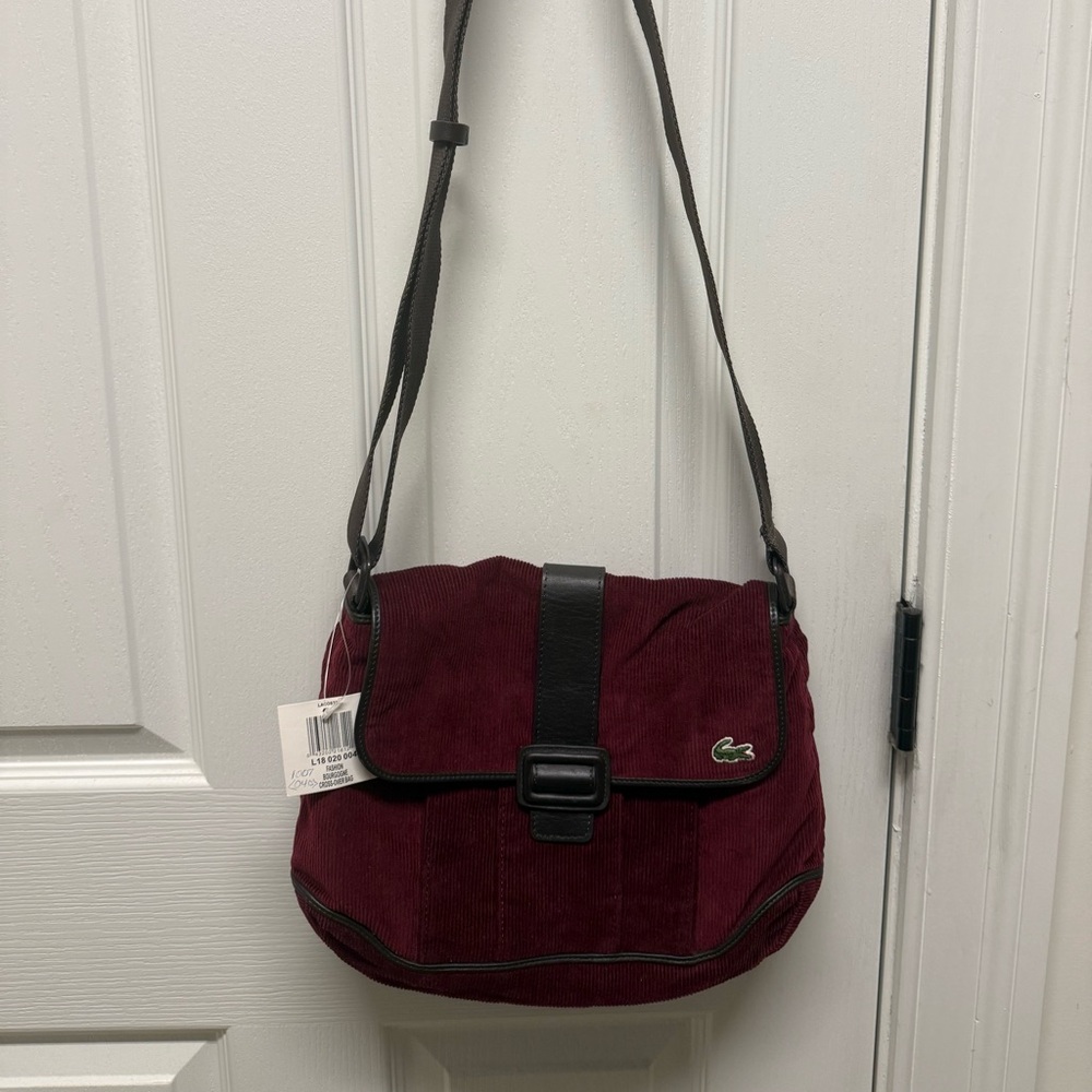 Vintage Lacoste Fashion Bourgogne Cross-Over Bag